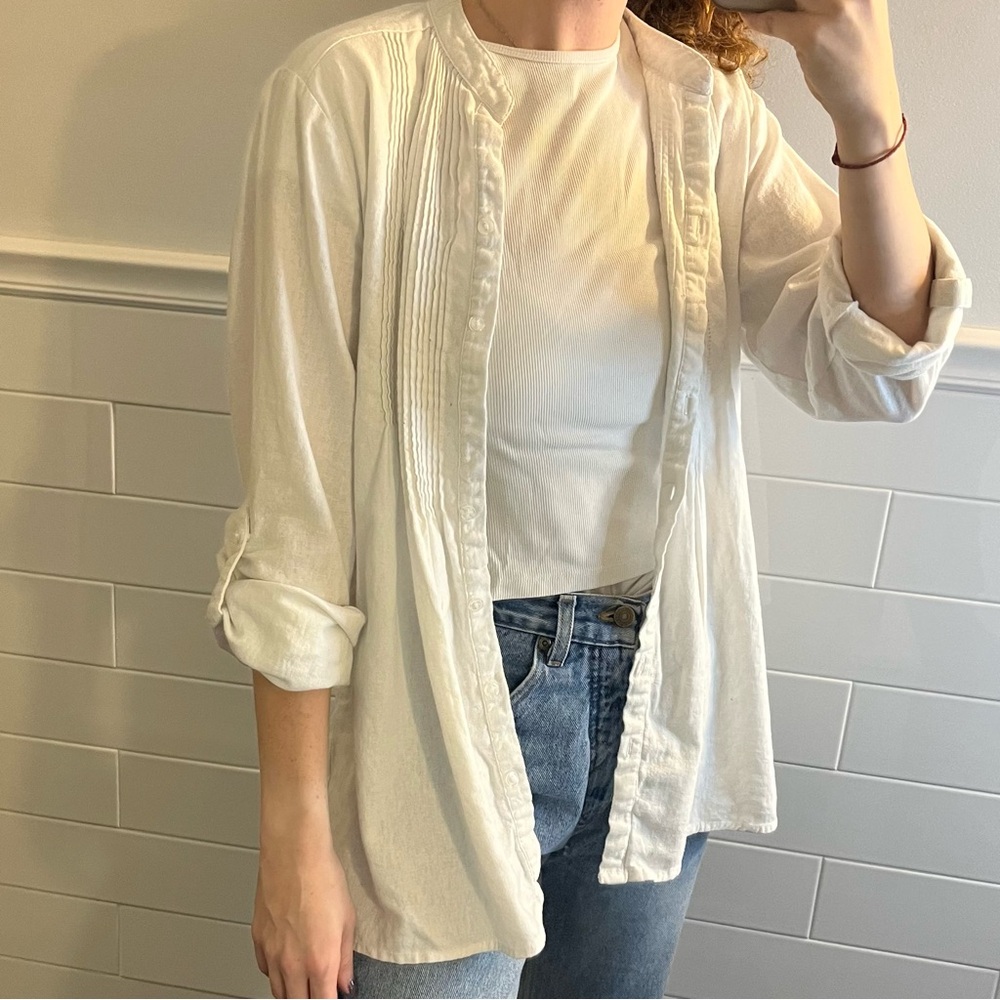 White Quarter Button-up Shirt